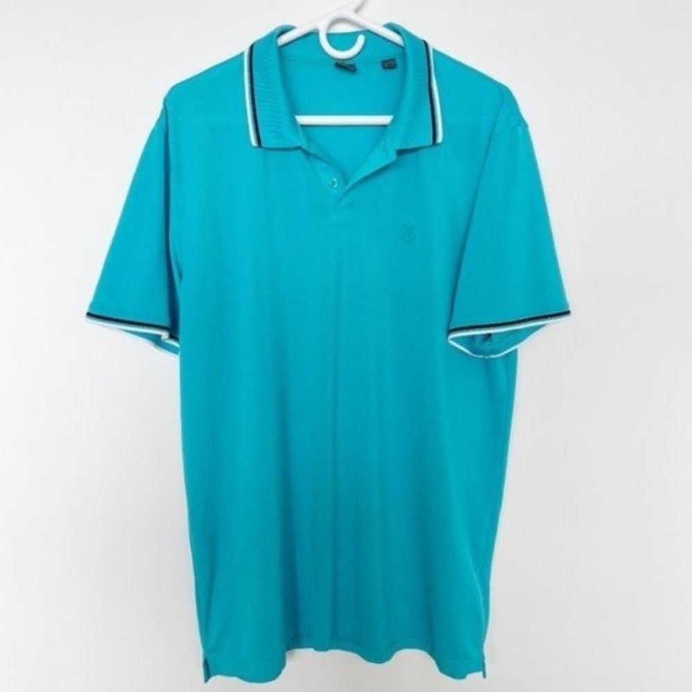 G/FORE Blue and Black Polo Shirt with Classic Collar and Sporty Design